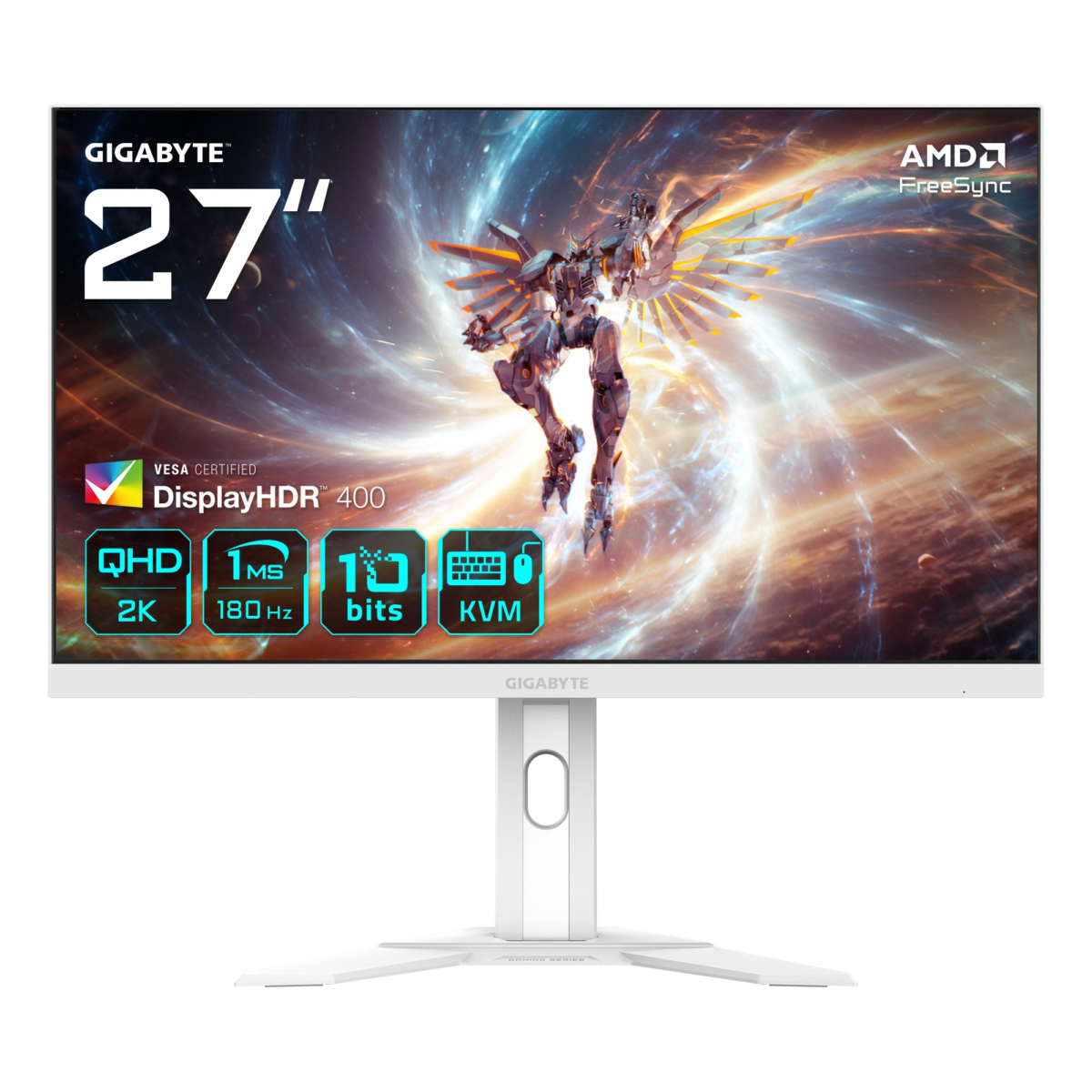Monitor GIGABYTE M27QA ICE 27" Quad HD LED SS-IPS 180 Hz 1 ms FreeSync Branco - Image 1