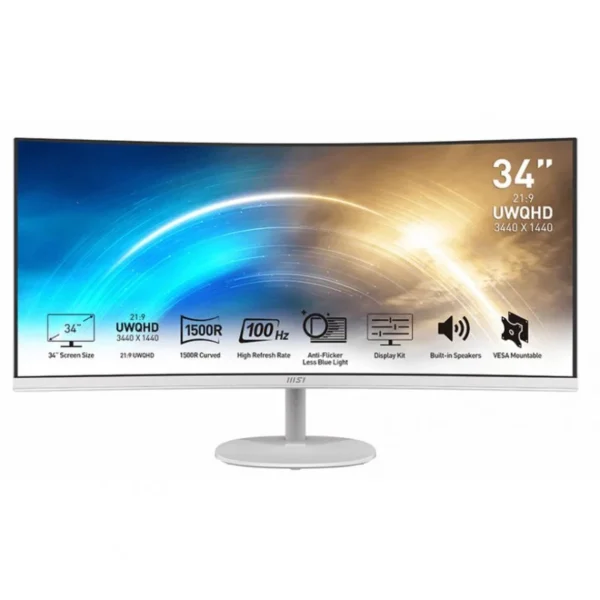 Monitor MSI PRO MP341CQW 34" LED UWQHD 100Hz 1ms Curvo