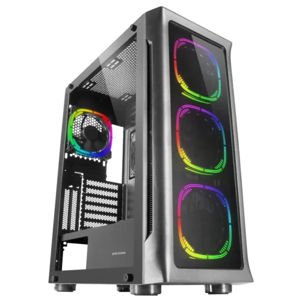 Caixa E-ATX Mars Gaming MC-NEO 4x ARGB Vidro Duplo Preta