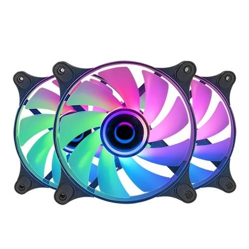 Ventoinha 120mm Mars Gaming MF3D ARGB Preta (Pack3) Kit