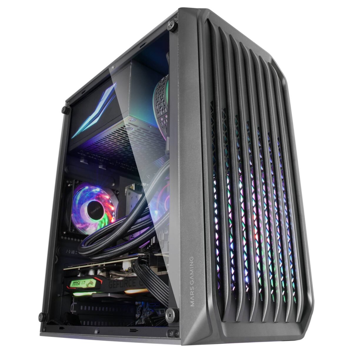 Caixa Micro-ATX Mars Gaming MC-S2 Compact Gaming RGB Preta - Image 3