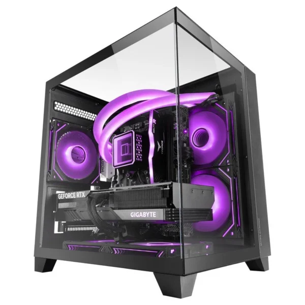 Caixa Micro-ATX Mars Gaming MC-3CM Vidro Temperado Triplo e Duas Câmaras Preta