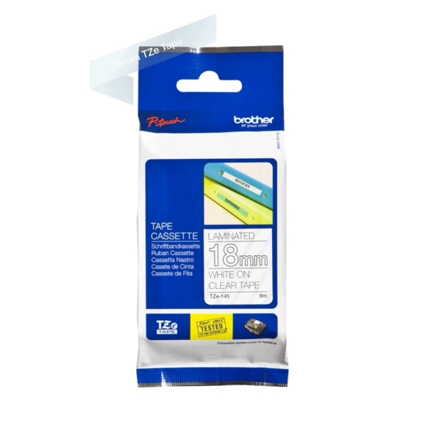 FITA BROTHER 18MM BRANCO/TRANSPARENTE