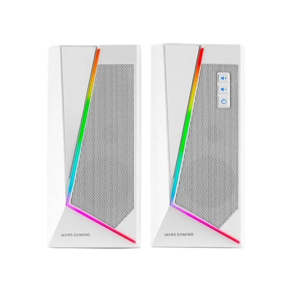 Colunas Mars Gaming MS7 Gaming Stereo 2.0 RGB 20W Peak Brancas