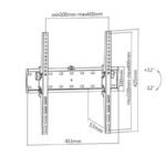 Suporte de Parede Gembird WM-55T-02 TV Wall Mount (Rotação e Inclinável) 32" - 55" Preto - Image 2