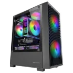 Caixa Micro ATX Mars Gaming MC-Vortex Gaming Vidro Temperado 3x Ventoinhas FRGB 12cm Preta - Image 5