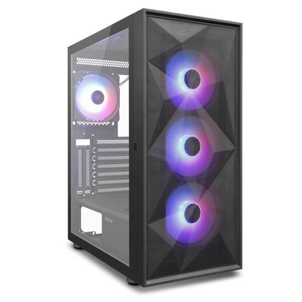 Caixa ATX Zolyd Radion Tempered Glass ARGB Preta