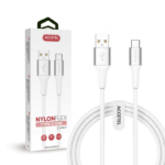 Cabo Nylon Flex 3.0A - USB a USB-C Blanco (1M)