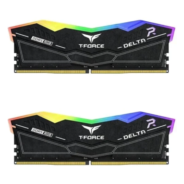 Memória Ram Team Group Kit 32GB (2 x 16GB) DDR5 7200MHz Delta RGB Preto CL34