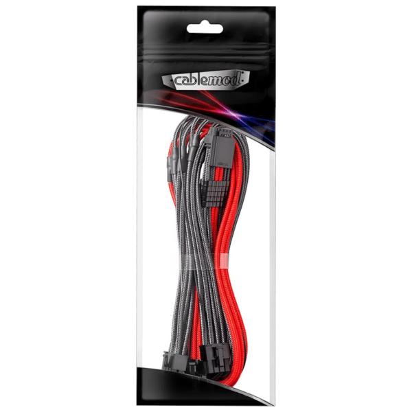 Cabo CableMod C-Series Pro ModMesh 12VHPWR 3x PCI-e para Asus/Seasonic 60cm Carbono Vermelho