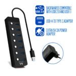 Hub USB Ewent EW1147 7 Portas USB 3.0 c/ Interruptor Preto - Image 6