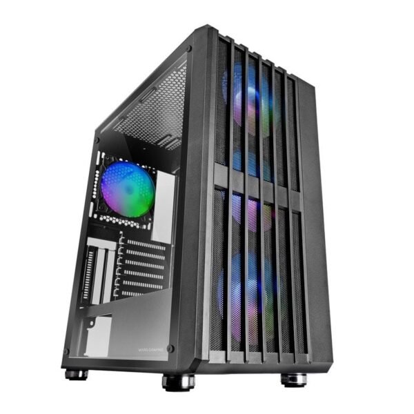 Caixa Gaming Mars Gaming MC-VAULT ATX com 4x Ventoinhas ARGB 12cm, Mesh e Vidro Temperado Preta