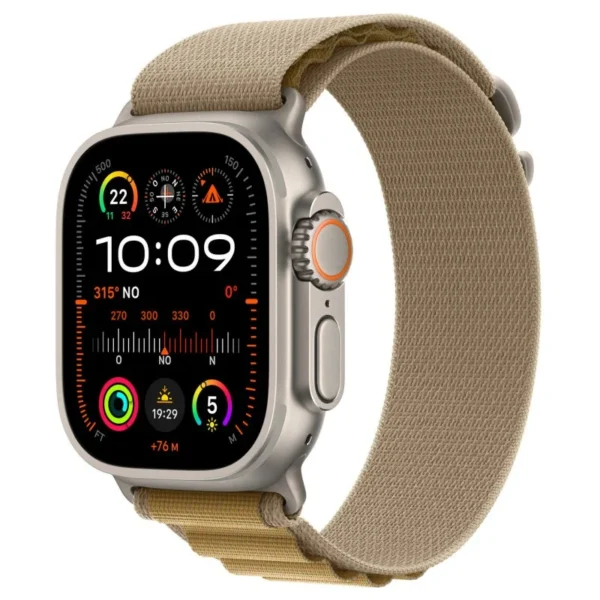 Apple Watch Ultra 2 GPS + Cellular 49mm Titânio Natural com Bracelete Loop Alpine L Bronze
