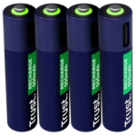 Pack de 4 Pilhas AAA Trust 25671/ Recarregáveis