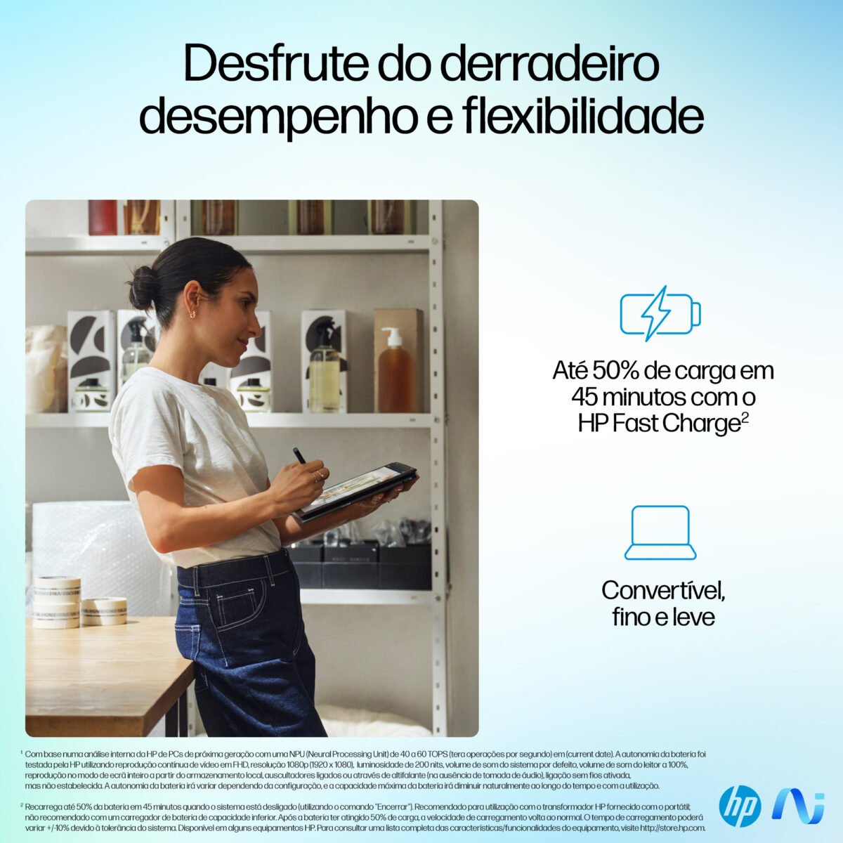 Portátil 2 em 1 HP Omnibook Ultra Flip14-fh0004np 14'' 2.8K OLED Touch Ultra 7 258V 32GB 1TB W11H - Image 9