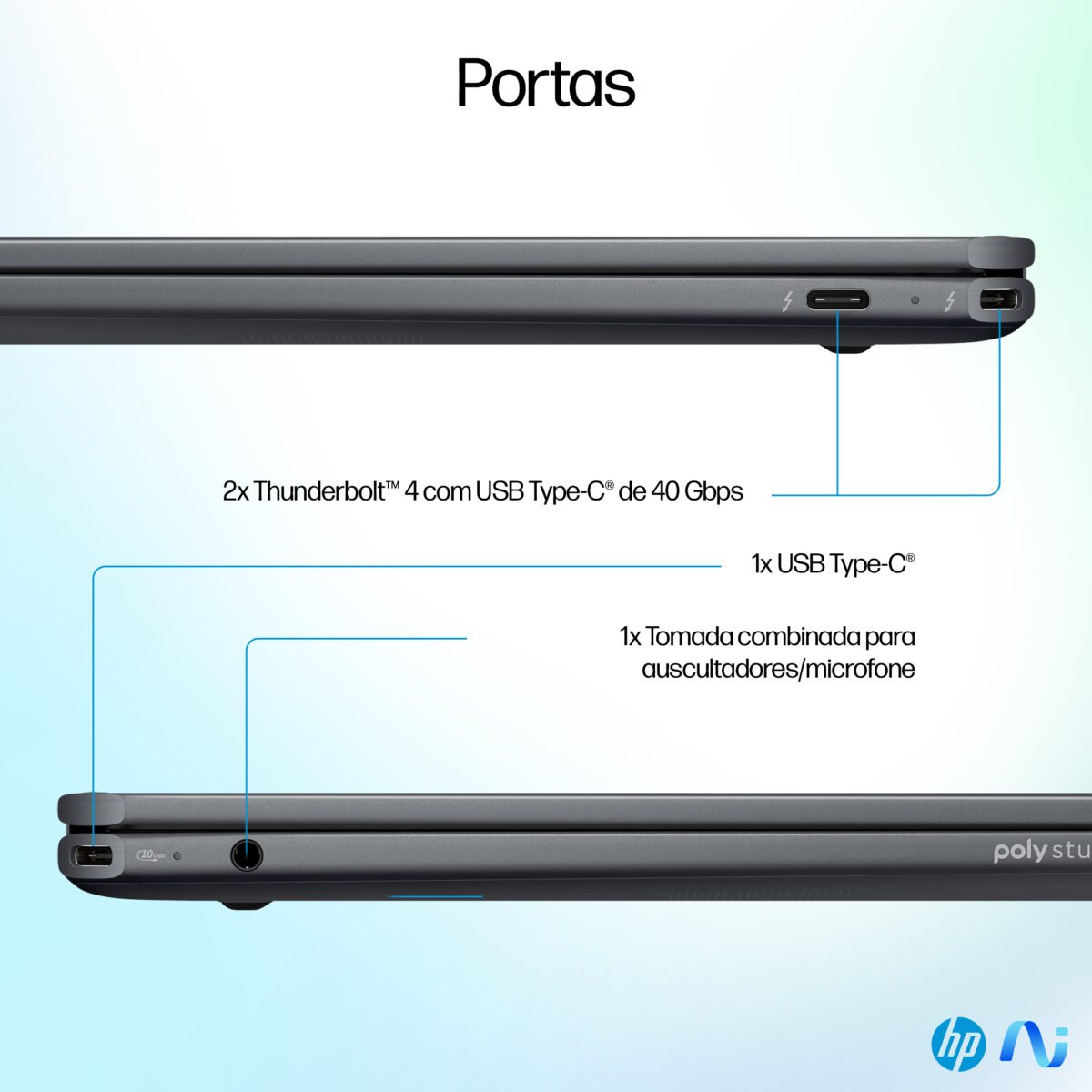Portátil 2 em 1 HP Omnibook Ultra Flip14-fh0004np 14'' 2.8K OLED Touch Ultra 7 258V 32GB 1TB W11H - Image 2