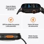 Apple Watch Ultra 2 GPS + Cellular 49mm Titânio Natural com Bracelete Loop Trail S/M Azul - Image 4
