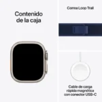 Apple Watch Ultra 2 GPS + Cellular 49mm Titânio Natural com Bracelete Loop Trail S/M Azul - Image 2