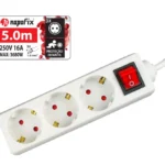 Extensão Elétrica Napofix 3 TOMADAS 5M 3680W 16A 250V Branco