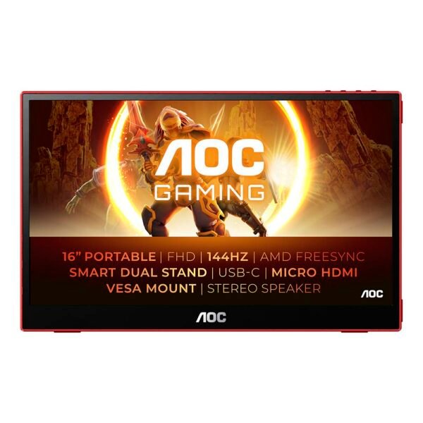 Monitor Gaming Portátil AOC 16G3 IPS 15.6" FHD 144Hz 4ms FreeSync