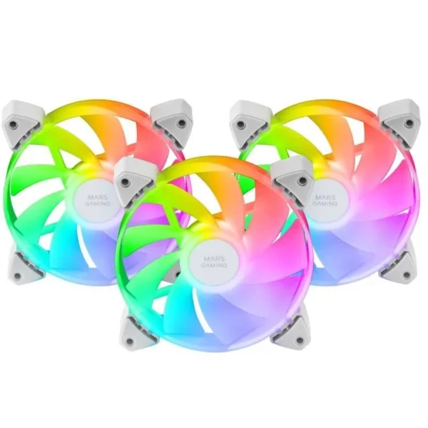 Pack 3 Ventoinhas Invertidas Mars Gaming MF-3AR 12cm ARGB Branco