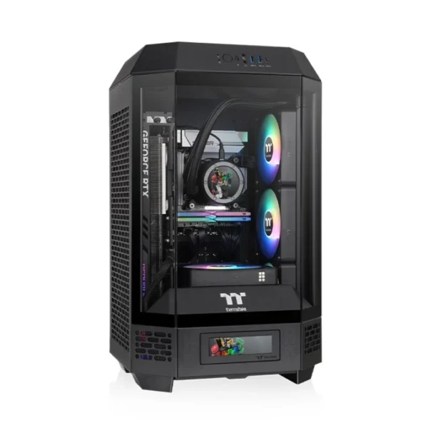 Caixa Mini-ITX Thermaltake The Tower 250 com LCD e Vidro Temperado Preta