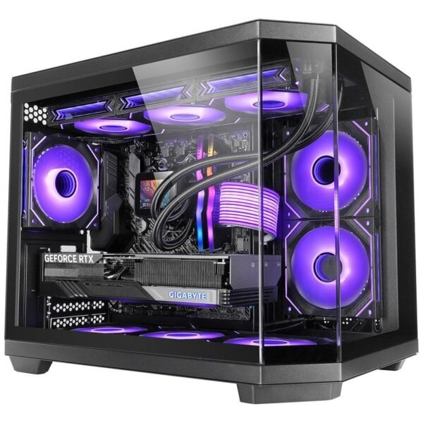 Caixa Mars Gaming MC-3TCOREM Micro-ATX Vidro Temperado Triplo Duas Câmaras e USB-C Preta