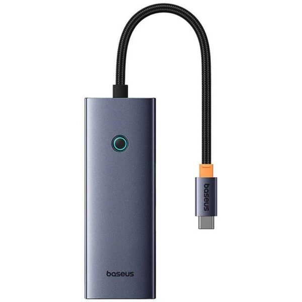 Hub USB-C Baseus UltraJoy Series 5-em-1 4x USB-A + PD 100W + 4K30Hz Cinza