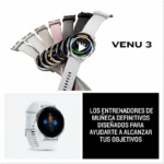 Smartwatch Garmin Venu 3 45mm Moldura Aço Inoxidável com Caixa e Bracelete de Silicone Branco - Image 3