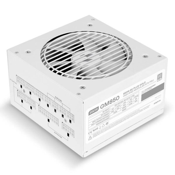 Fonte de Alimentação ATX Zolyd GM850 850W 80 Plus Gold Full Modular Branca