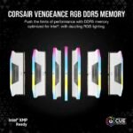 Memória RAM Corsair Vengeance RGB 64GB (2x32GB) DDR5-6000MHz CL30 Branca - Image 4