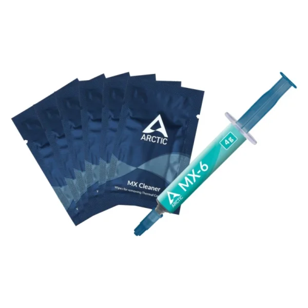 PASTA TÉRMICA ARCTIC MX-6 4G + 6 TOALHETES DE LIMPEZA