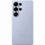 Capa de Pele Vegan Samsung Azul Clara para Galaxy S25 Ultra