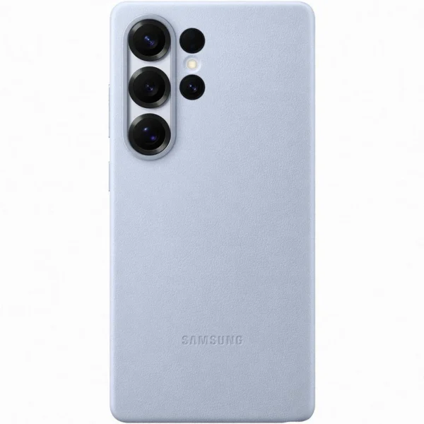 Capa de Pele Vegan Samsung Azul Clara para Galaxy S25 Ultra