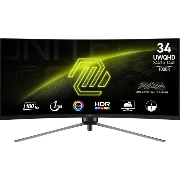 Monitor MSI MAG 345CQR 34" LED UWDQHD 180Hz Curvo Compatível FreeSync Premium
