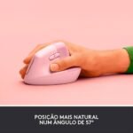 Rato Laser Logitech Lift Vertical Ergonomic Wireless/Bluetooth 4000DPI Rose - Image 4