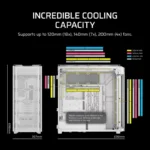 Caixa Corsair iCUE LINK 9000D RGB AIRFLOW Full Tower ATX vidro temperado Branco - Image 6
