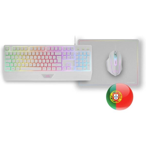 Bundle Mars Gaming MCP-124 Combo RGB Branco (Teclado + Rato + Tapete)
