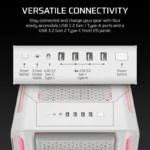 Caixa Corsair iCUE LINK 5000T LX RGB Mid Tower E-ATX Vidro Temperado USB-C Branca - Image 2