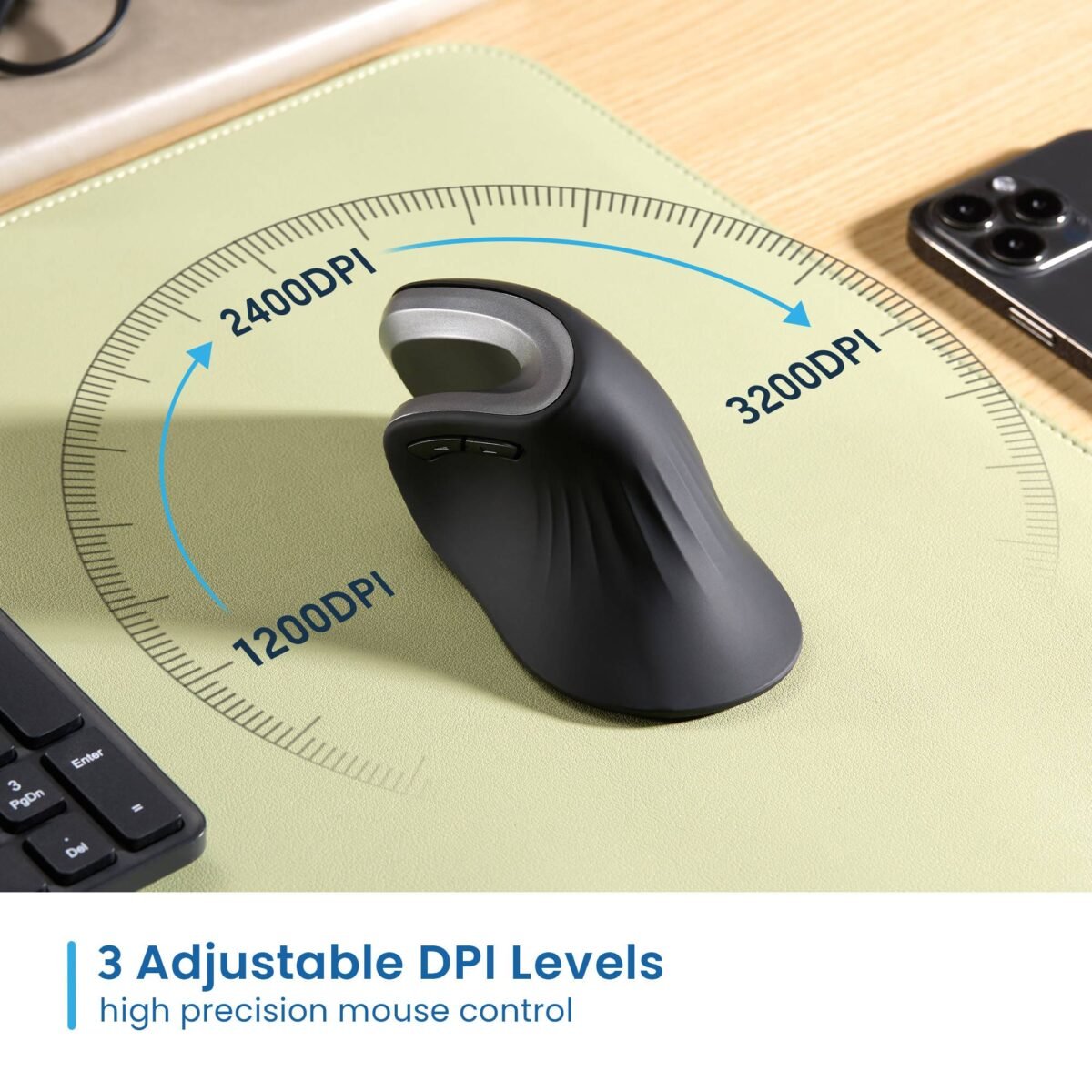 Rato Óptico Ewent EW3154 Ergonomic Vertical Wireless 3200DPI Preto - Image 4