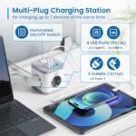 Bloco Tomada Ewent EW3863 Power Tower 3 Tomadas Schuko 16A + 2 USB-A + 2 USB-C 2m Branca/Cinza - Image 7