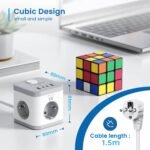 Bloco Tomada Ewent EW3863 Power Tower 3 Tomadas Schuko 16A + 2 USB-A + 2 USB-C 2m Branca/Cinza - Image 4