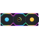 Ventoinha Lian Li UNI FAN SL120 LCD Wireless RGB PWM Preto 120mm (Pack 3)