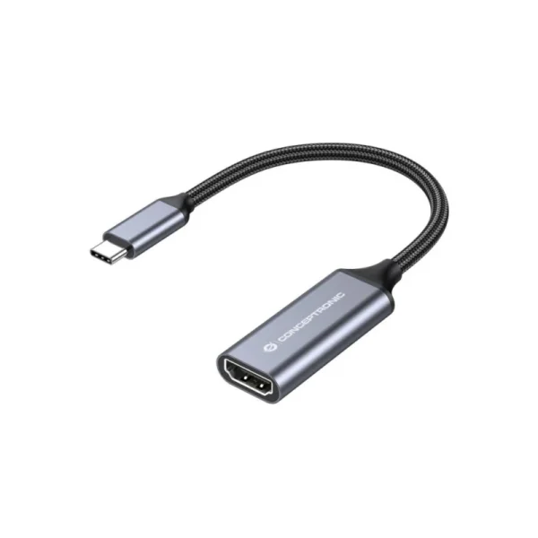 Cabo Adaptador Type-C p/ HDMI 4K 60Hz M/F Conceptronic Cinza - 18cm