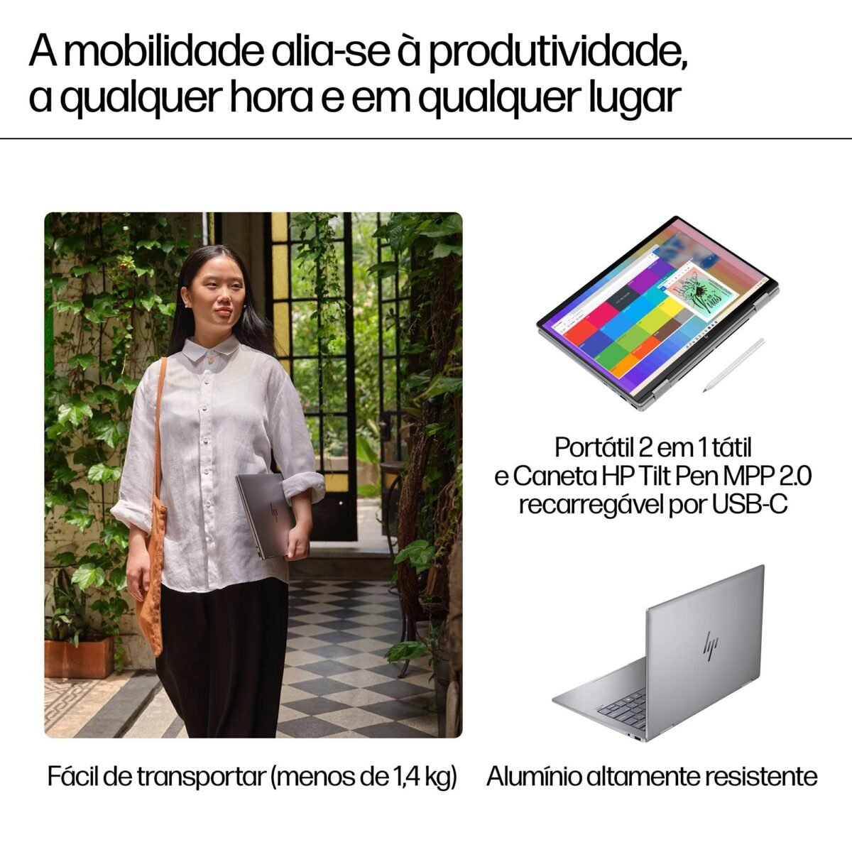 Portátil HP Envy x360 2-in-1 14-fc0011np Ultra 7 155U 14" Touch 3K OLED 32GB 1TB W11H Prata Meteoro - Image 9