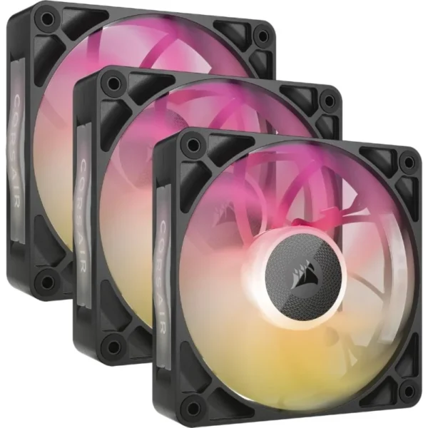 Ventoinha 120mm Corsair 2400RPM iCUE Link LX120-R RGB 4 Pinos PWM Preta (Triple Pack)