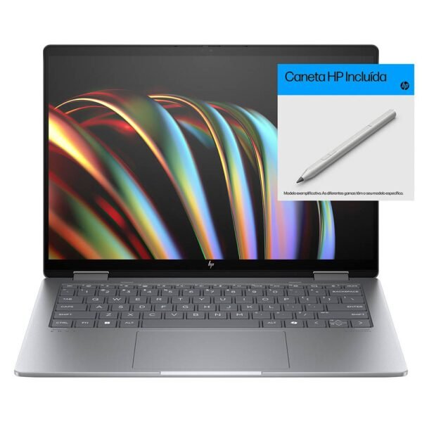 Portátil HP Envy x360 2-in-1 14-fc0011np Ultra 7 155U 14" Touch 3K OLED 32GB 1TB W11H Prata Meteoro