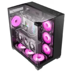 Caixa ATX Mars Gaming MC-Vision com Três Vidros Temperados Sem Moldura Duas Câmaras e USB 3.0 Preta - Image 6