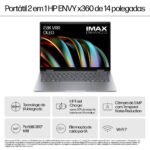 Portátil HP Envy x360 2-in-1 14-fc0011np Ultra 7 155U 14" Touch 3K OLED 32GB 1TB W11H Prata Meteoro - Image 2