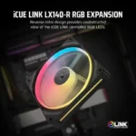 Ventoinha Suplementar Corsair iCUE LINK LX140-R RGB PWM 140mm Preta - Image 5